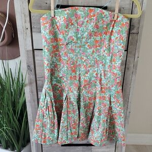 Free People Multicolor Floral A-Line Skirt